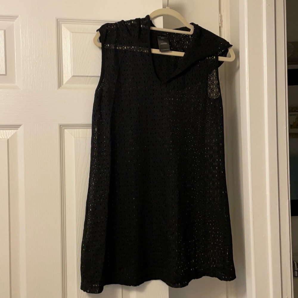 Swim suit cover up with hood - black